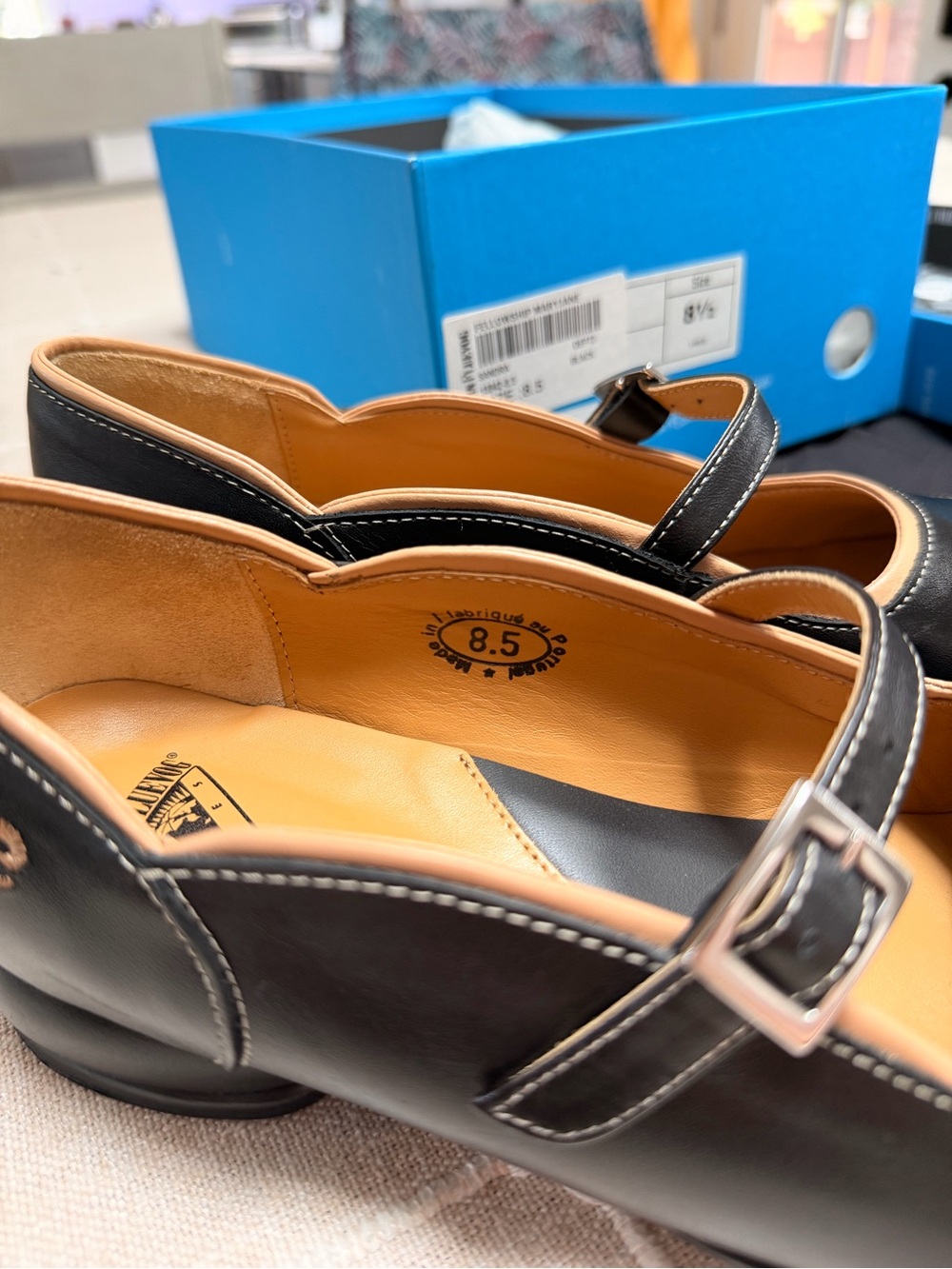 John Fluevog Black Mary Jane Loafer with Buckle - Picture 4 of 10